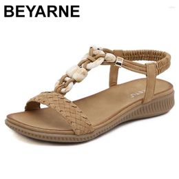 Sandals Comfortable Flat Heel For Women 2023 Summer Casual Bohemia Woven Patterns Beach Ladies Shoes