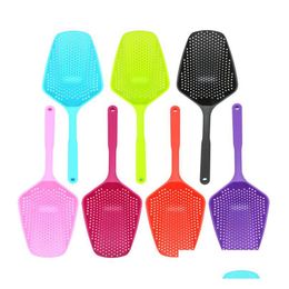 Other Kitchen Tools Plastic Shovel Colander Drain Strainers With Long Handle Water Leaking Ice Shovels Colanders Drop Delivery Home Dhjth