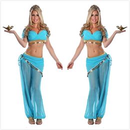 Sexy Women Belly Dance Costumes Transparent Chiffon Sequin Fancy Dress Exotic Style Indian Dance Stage Performance Clothing2304