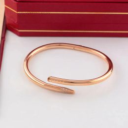 Cuff nail bracelet gold bangle for women men stainless steel Cuff bangles open nails in hands Christmas gifts for girls accessories who