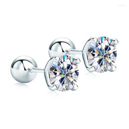 Stud Earrings Anziw 2.0ctw D Colour Moissanite Studs Original 925 Silver Ball Screw Back Jewellery For Women Men