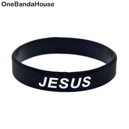 1PC Jesus Cross Fair and Love Silicone Rubber Wristband Black Religious Faith Gift no Gender Jewelry304s