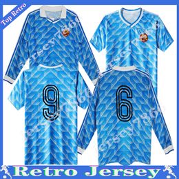 1988 1990 DDR Oberliga retro soccer jersey 88 90 EAST gerMan Stubner Kirsten Sammer Andreas Thom Thomas Doll classic vintage football Short long sleeve shirt