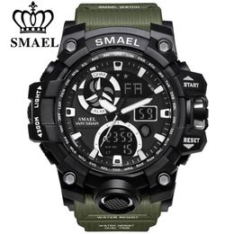 Brand SMAEL Sport Watches for Men Waterproof SHOCK LED Digital Watch Men's Wristwatch Clock Man 1545C Big Mens Watches Milita210P