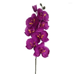 Decorative Flowers 1pc Artificial Wedding 8-heads Plants Butterfly Orchid Non-woven Fabrics Bouquet Simulation Fake Flower Home Decoration