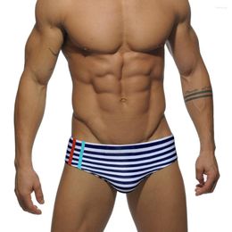 Men's Shorts WK91 Dark Blue Stripe Sexy Low Waist Men Swimwear Summer Beach Bikinis Swim Briefs Trunks Swimming Swimsuits