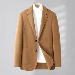 Men's Suits Autumn Wool Suit Pure Hand Sewn Double-sided High Quality Coat Men Blazer Slim Fit Clothing