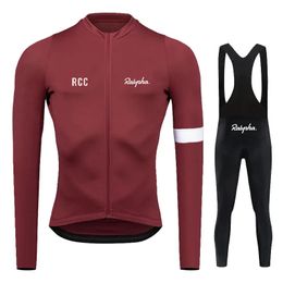Cycling Jersey Sets 2023 raphaful Spring Autumn Set Mens Long Sleeve Ropa Ciclismo Bicycle Clothing Bib Pants MTB Bike Uniform 230928