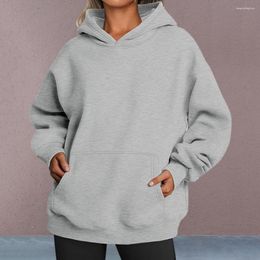 Women's Hoodies Women Oversized Hoodie Cozy Fleece Stylish Fall Pullover With Pocket For Casual Comfort Loose Fit Long