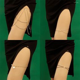 Anklets Fashion Rhinestone Beach Party Jewellery Leg Chain For Women Elastic Belt Imitation Pearl Sexy Female Multilayer Tassel Thigh