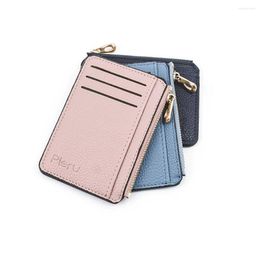 Wallets Unisex Mini Business Card Case Lychee Pattern Gift Bank Holder Coin Purse Money Clips Slim