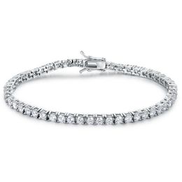 Quality 4A Entire 3mm 4mm CZ Tennis Bracelet In Real Solid 925 Sterling Silver Classial Jewellery 2pcs Lot274M