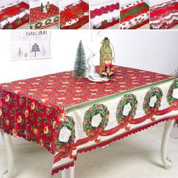 Table Skirt 1PC Christmas Tablecloth Rectangular Cover Wedding Home Party Polyester Fabric Xmas Festive Diningt Cloth QA 271