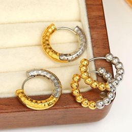 Серьги-кольца AENSOA, модные в 2023 году массивные толстые серьги золотого, серебряного цвета для девочек, женщин и женщин, уникальный дизайн, круглые серьги