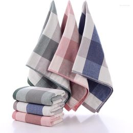 Towel 1pc Pure Cotton Gauze Soft Plaid Breathable Absorbent Face Towels For Household Decoration Bathroom