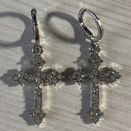 Stud Korean Zircon Crystal Cross Earring Drop Earrings for Gothic Punk Hip Hop Female Piercing Dangle Earrings Party Jewellery 230928