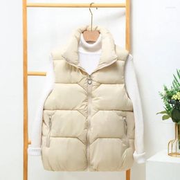 Women's Vests Autumn And Winter Down Cotton Vest South Korea Loose Girls Multi-functional Stand Collar Casual Outdoor Coat