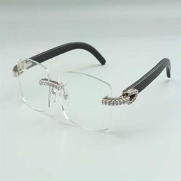 New black wooden glasses 3524012-12 unique design diamond glasses frame universal for men and women 36-18-135mm171Z