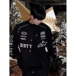 Men's Jackets autumn and winter leisure loose hip-hop jacket Y2K high arcade car embroidered men and women baseball uniforms jacket 230928