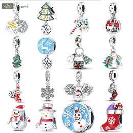 925 sterling silver charms for jewelry making for women beads Christmas style snowman beads