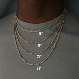 Chains 2021 Classic Rope Chain Men Necklace Width 2 3 4 5 MM Stainless Steel Figaro China For Women Jewelry3268