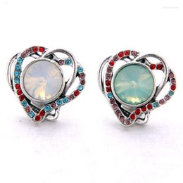 Charm Bracelets Wholesale Snap Jewelry 18mm Rhinestone Heart Buttons Vintage Snaps Fit 18mm/20mm Bracelet For Women