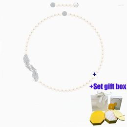 Chains Fashionable And Charming Unique Feather Pearl Chain Jewellery Necklace Suitable For Beautiful Women To Wear