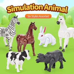 Plush Dolls Battery Operated Simulation Livestock Animals Rabbit Zebra Horse Milk Cow Cattle Boy Gril Birthday Toy Gift 230928