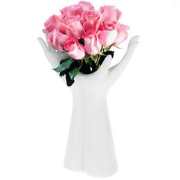 Vases Ceramic Hand Vase Decorative Human Body Arm Delicate Sculpture For Floral Centrepieces White Nordic