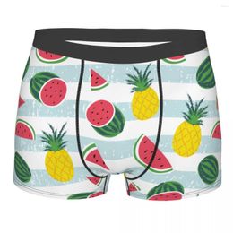 Underpants Watermelon Pineapple Stripes Men's Underwear Boxer Shorts Panties Breathable For Homme Plus Size