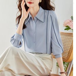 Women's Blouses Fashion Women Shirts Office Lady Workwear Spring Autumn Long Sleeve Chiffon Blouse Female Elegan Tops