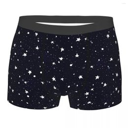 Underpants Stars Men's Underwear Night Sky Boxer Shorts Panties Printed Breathable For Homme Plus Size