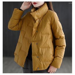 Women's Trench Coats Winter Boutique Coat 2023 Stand Collar Oversized Down Cotton Korean Fashion Loose Light Button