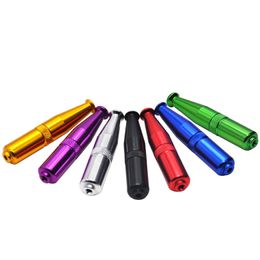 New Colorful Aluminium Alloy Mini Pipes Torpedo Style Herb Tobacco Portable Removable Filter Innovative Handpipes Filter Mouthpiece Cigarette Holder