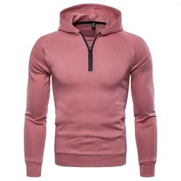 Men's Hoodies Mens Autumn And Winter Loose Solid Colour Hooded Sweater Top Stitching Sweatshirts Pocket Drawstring Hoodie Tops Hoody