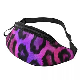 Waist Bags Two Tone Bag Cheetah Print Picture Polyester Pack Fitness Women
