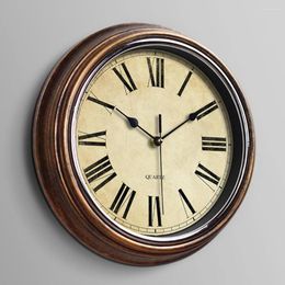 Wall Clocks Hanging Clock Home Vintage Silent Non-ticking Rustic Decor For Room Kitchen Battery Operated Farmhouse
