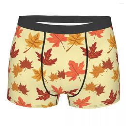 Underpants Humour Boxer Maple Fallen Leaf Shorts Panties Briefs Men Underwear Leaves Soft For Homme Plus Size