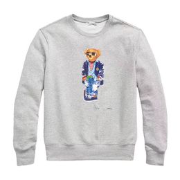 us Men's Sweater Teddy Bear Pullover Coat European and American Autumn and Winter Long Sleeve Casual Printing Fashion S-2XL