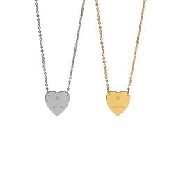 Fashion 18k gold silver heart pendant charms necklace with engraving Made In Italy Jewellry274y