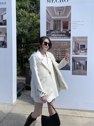 Women's Fur White Double Sided Cashmere Coat Autumn And Winter Grass Vest Two Short Wool