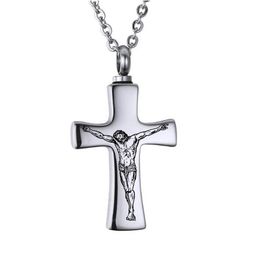 Silver Cross Cremation Keepsake Urn Pendant Necklace for Ash-Funeral Ash Urn Jewellery Memory Locket with Fill Kit215h