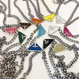 Triangle Letter Pendant Necklace Designer Colour Gold Necklace For Man Fashion Jewellery Unisex Men Women Thick Necklaces D20111104HL283C