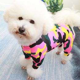 Dog Apparel Pet Jumpsuit Thin Red/Blue Camouflage Cotton Overalls Puppy Clothes Long Sleeve Pajamas For Small Dogs Poodle Sweatshirt