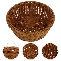 Dinnerware Sets Decorate Round Rattan Basket Woven Tray Wicker Fruit Pp Simulation Weaving Craft