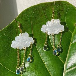 Hoop Earrings Creative Acrylic Acid Rain Cloud Crystal Teardrop Environmental Protection Jewellery Gift