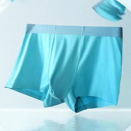 Underpants 2023 Seamless Boxershorts Men Sexy Shorts U Convex Pouch Breathable Ice Silk Big Sports Panties Knickers Boxer Briefs