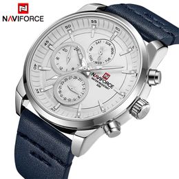 Other Watches Mens Watches NAVIFORCE Top Brand Luxury Waterproof 24 hour Date Quartz Watch Man Fashion Leather Sport Wrist Watch Men Clock 230928