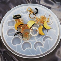 Baking Moulds DIY R Eclipse Silicone Mold Moon Phase Crescent Crystal Epoxy Resin Clock Dial Ornament Plate Home Decor Tools