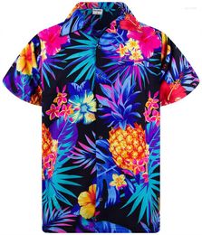 Men's Casual Shirts 2023 Fruit Floral Print Short Sleeves Shirt For Men Sunmmer Fashion Beach Travel Clothing Oversized Streetwear